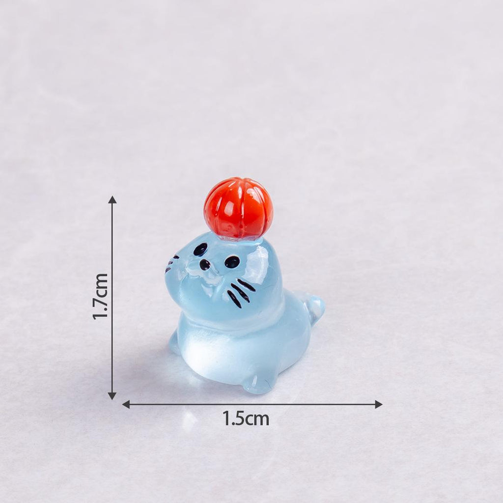 Cute seal pup glow in the dark resin cabochons for ocean crafts