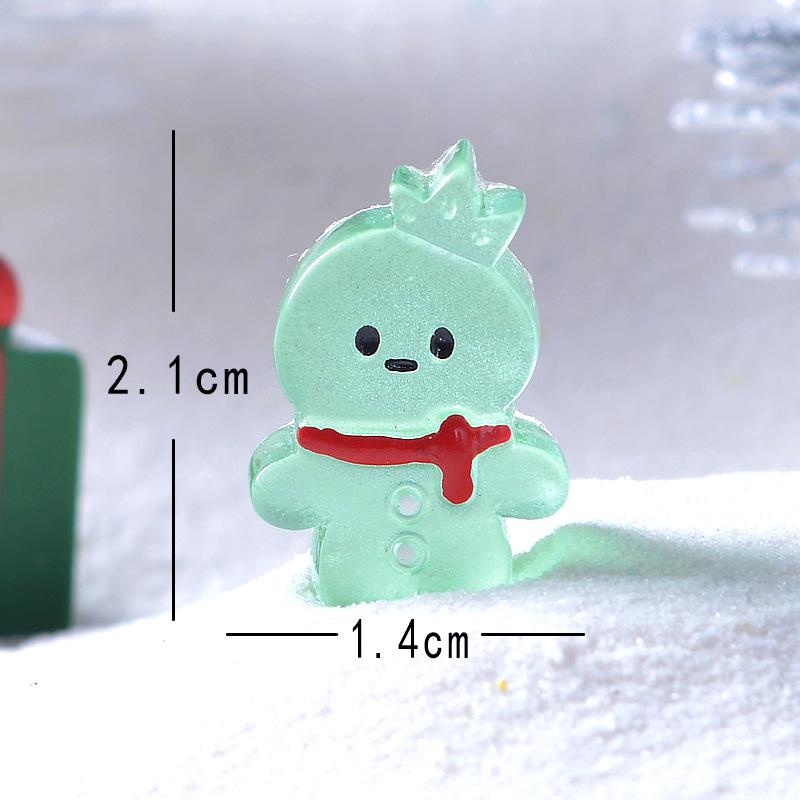 Glow in the dark gingerbread man holiday resin flatback charms
