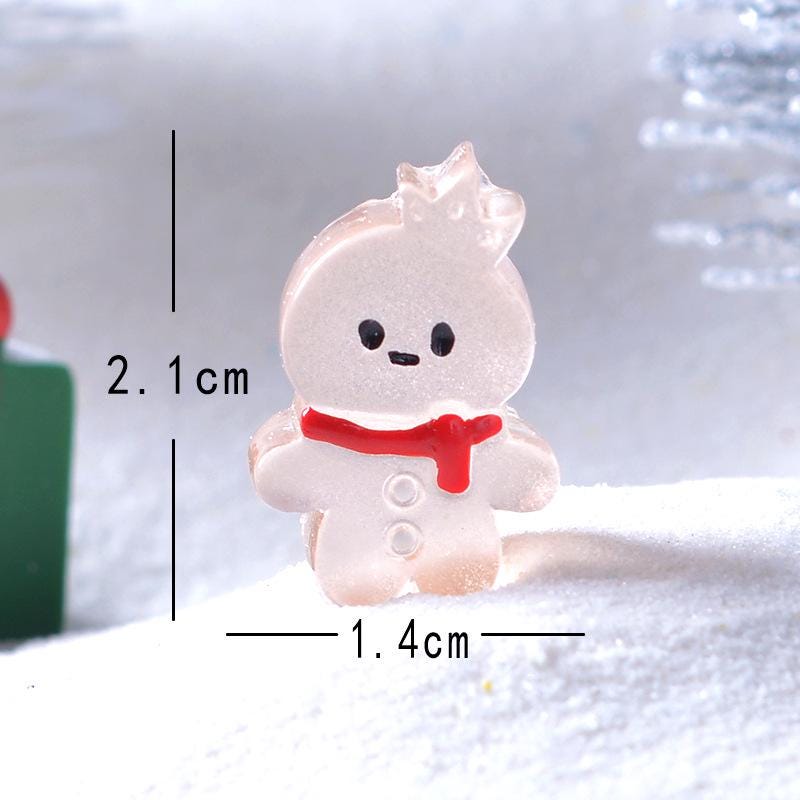 Glow in the dark gingerbread man holiday resin flatback charms