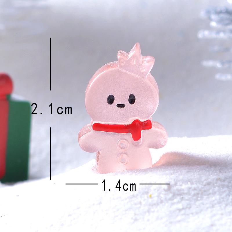 Glow in the dark gingerbread man holiday resin flatback charms