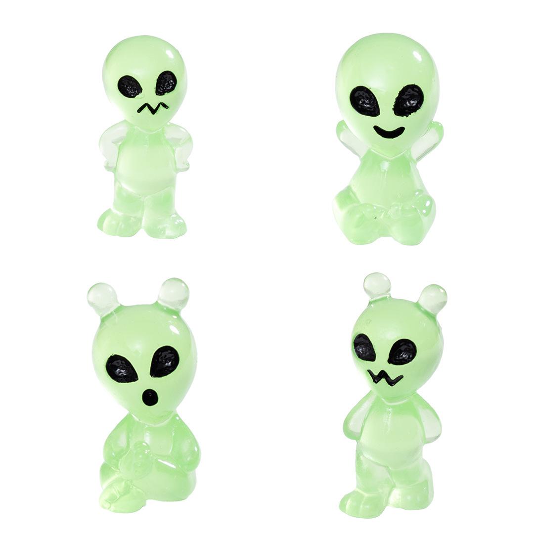 Glow in the Dark Alien Resin Charms | Luminous Space Creature Flatback Cabochons for DIY Crafts, Jewellery Making & Earrings