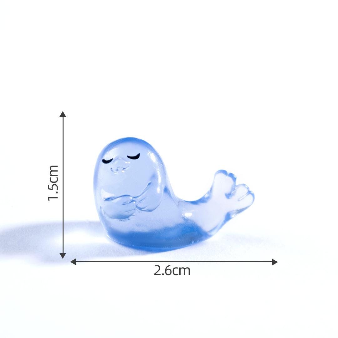Colorful glow in the dark seal resin cabochons for ocean crafts