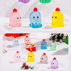 Glow in the dark Christmas duck charms with Santa hats