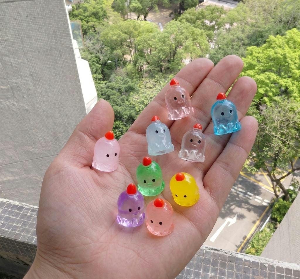 Glow in the dark Christmas duck charms with Santa hats