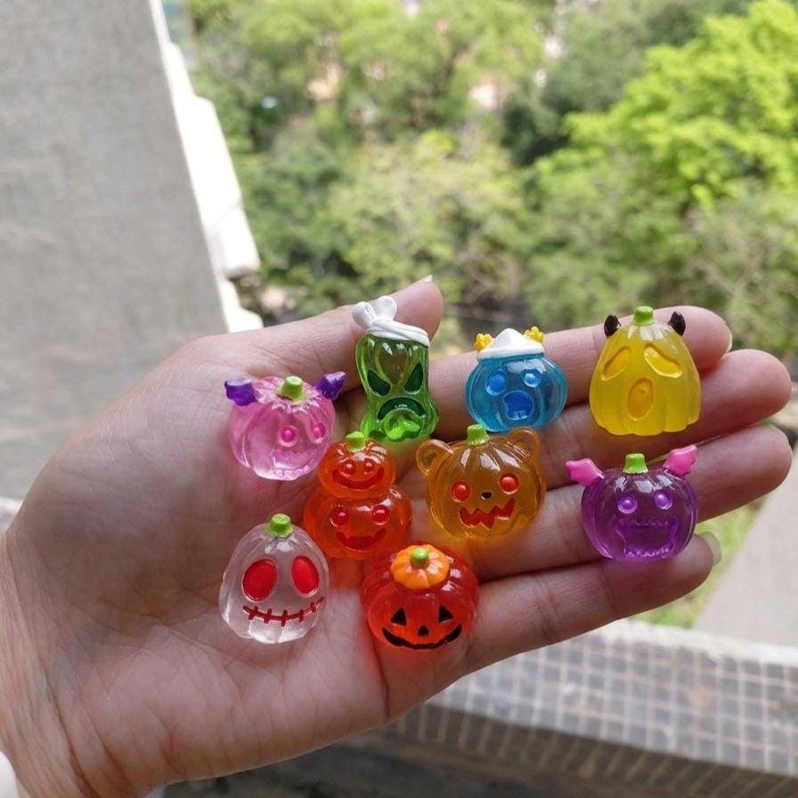 Glow in the Dark Pumpkin Resin Charms luminous flatback resin cabochons for DIY crafts