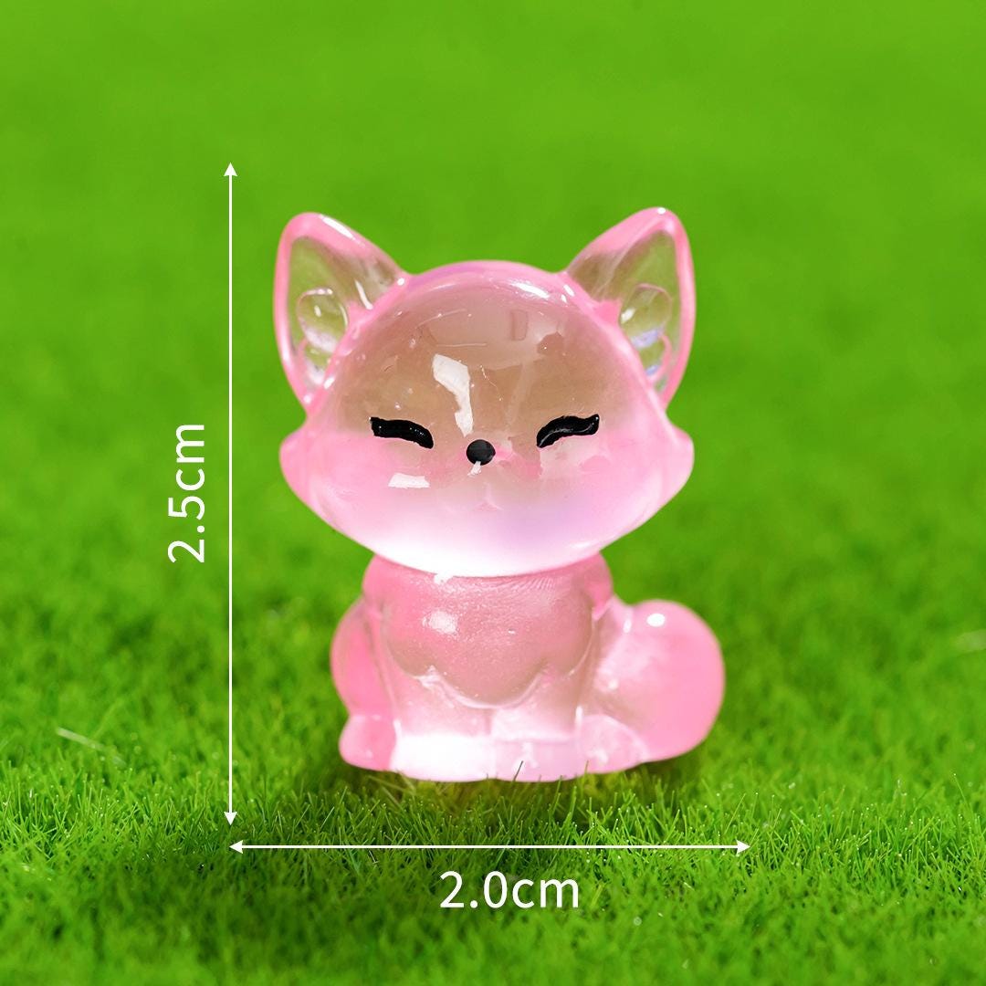 Glow in the Dark Purple Fox Resin Charms luminous flatback resin cabochons for DIY crafts