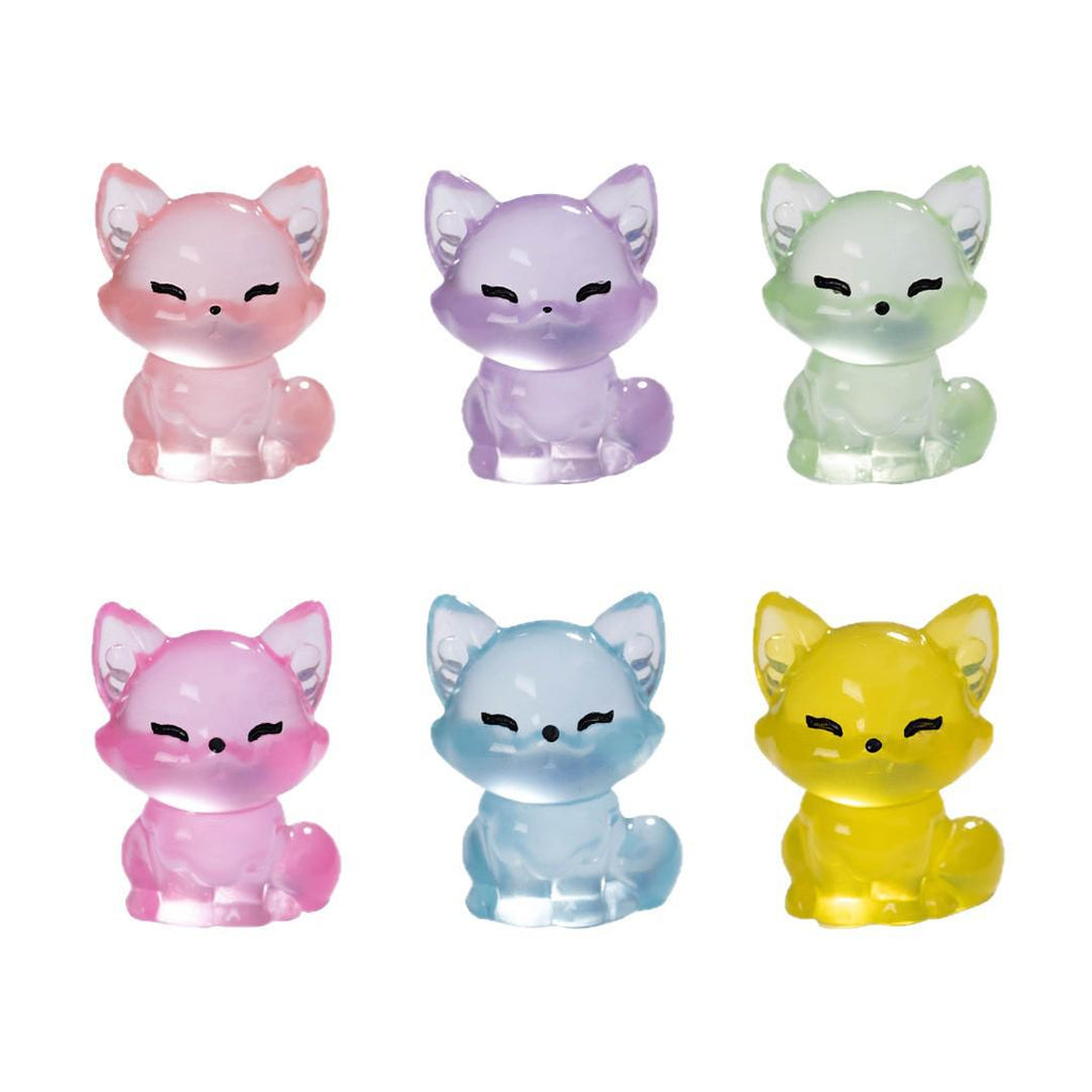 Glow in the Dark Purple Fox Resin Charms luminous flatback resin cabochons for DIY crafts