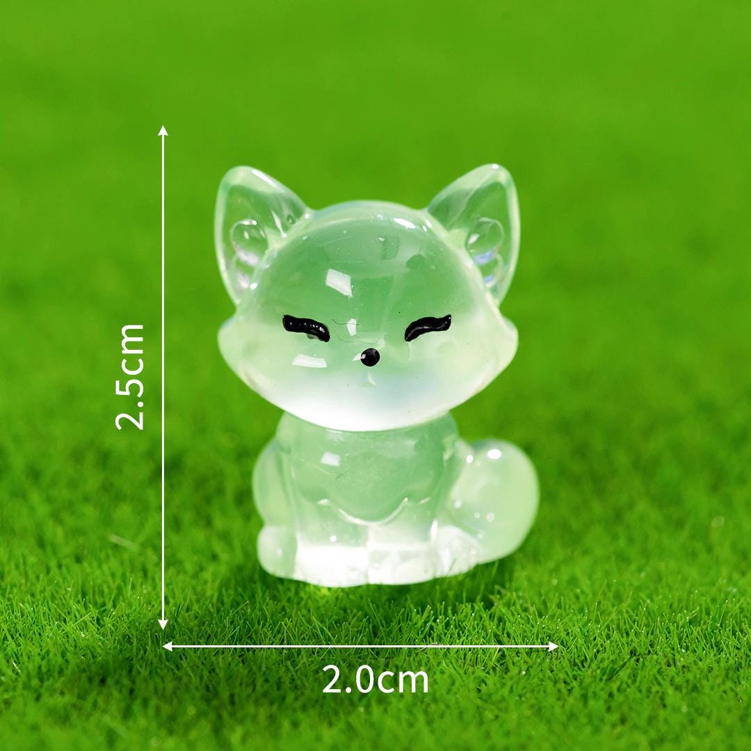 Glow in the Dark Purple Fox Resin Charms luminous flatback resin cabochons for DIY crafts