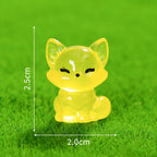 Glow in the Dark Purple Fox Resin Charms luminous flatback resin cabochons for DIY crafts