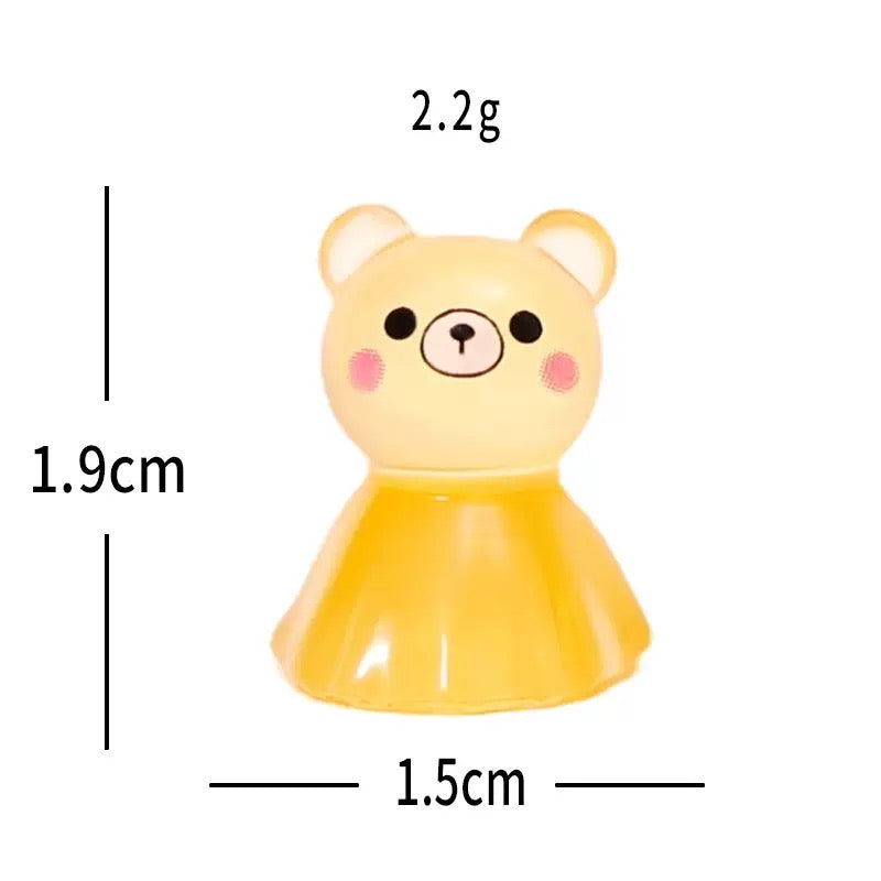 Yellow bear figurine size