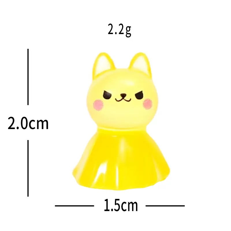 Yellow cat figurine size