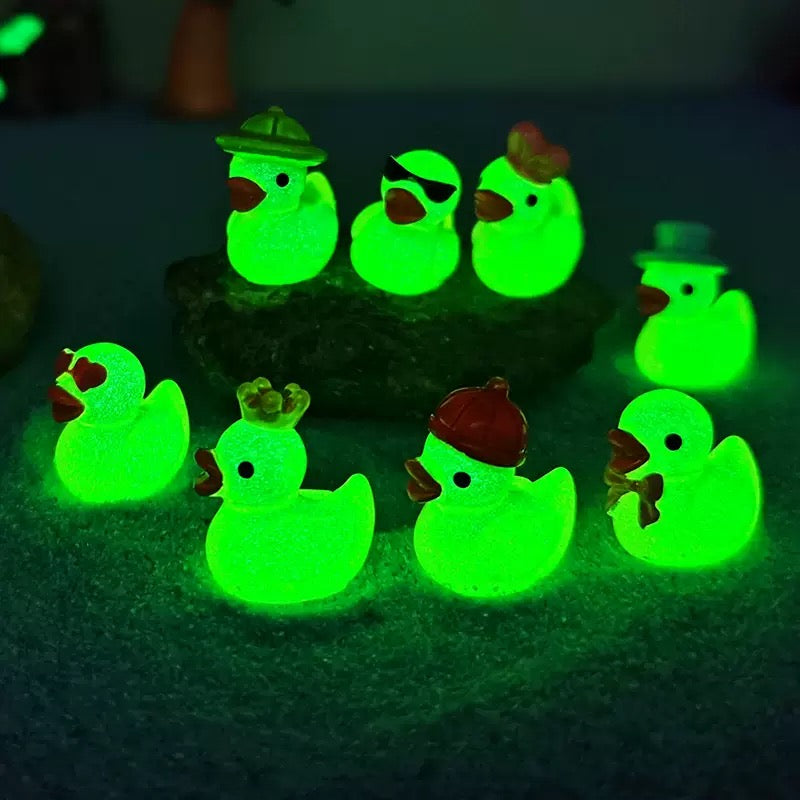 Glow in the dark yellow duck resin charm product photo