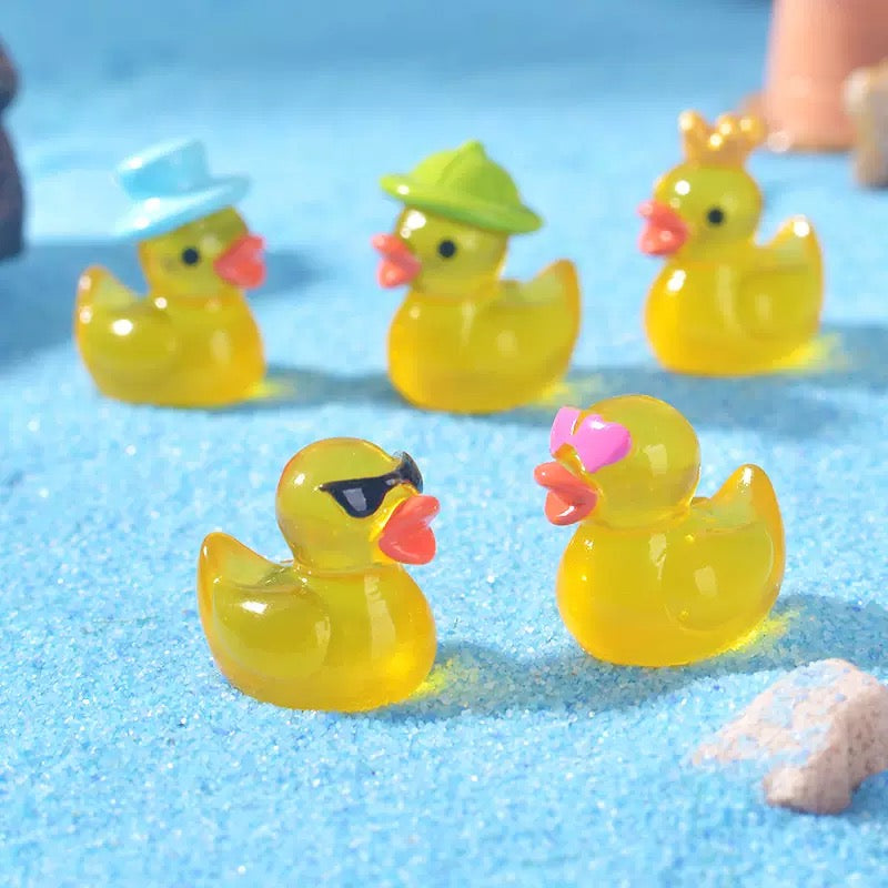 Glow in the dark yellow duck resin charm product photo