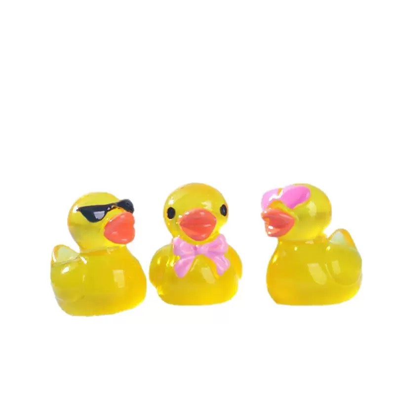 Glow in the dark yellow duck resin charm product photo