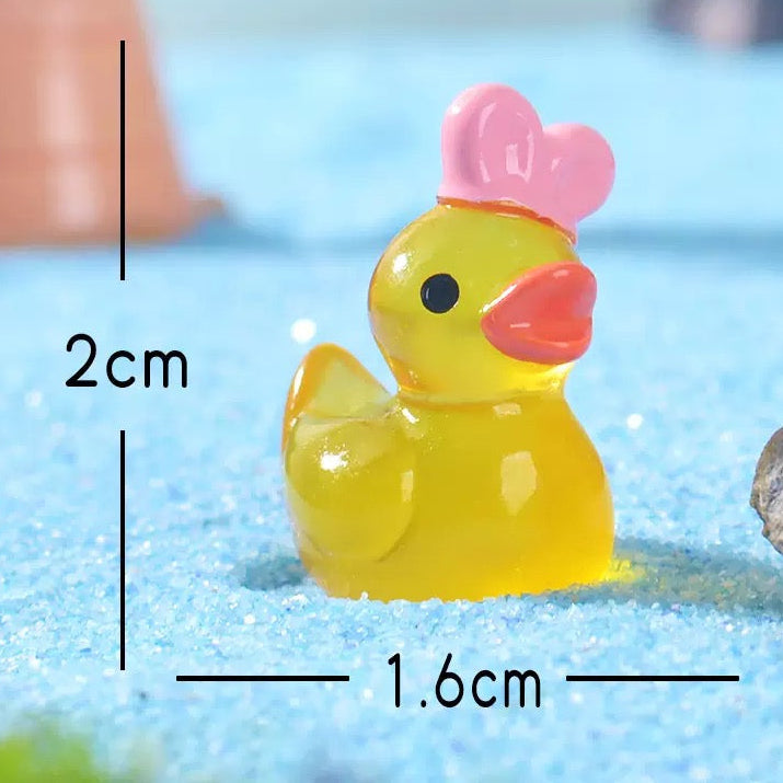 Glow in the dark yellow duck resin charm product photo