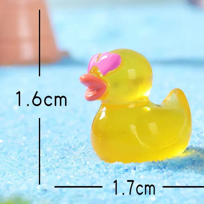 Glow in the dark yellow duck resin charm product photo
